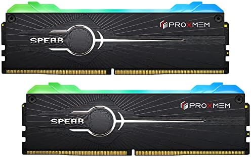 Proxmem Spear DDR5 RAM RGB 32GB 5200MT/S 1.25V CL40-40-40 288 PIN ערכת זיכרון שולחן עבודה-שחור | AMD
